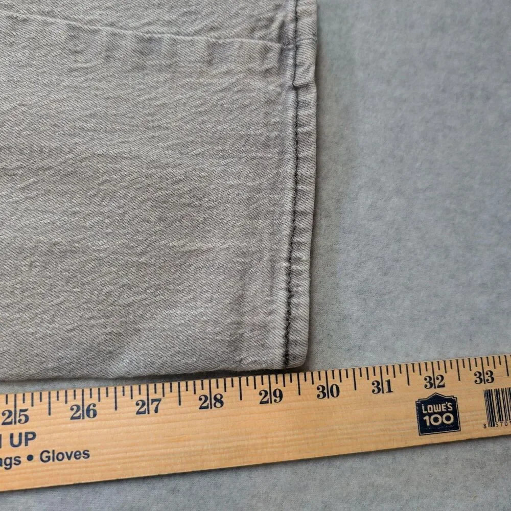Levis 501 Jeans Mens 32x32 Gray Light Wash Straight Button Fly Regular Fit Denim